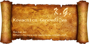 Kovacsics Genovéva névjegykártya